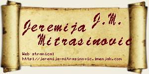 Jeremija Mitrašinović vizit kartica